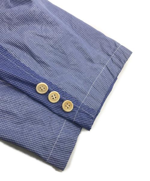 COMME des GARCONS HOMME（コムデギャルソン オム）COMME des GARCONS HOMME (コムデギャルソン オム) マイクロチェック シャツジャケット HO-J054 AD2004 アーカイブ ブルー サイズ:Ｌの古着・服飾アイテム
