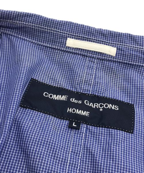 COMME des GARCONS HOMME（コムデギャルソン オム）COMME des GARCONS HOMME (コムデギャルソン オム) マイクロチェック シャツジャケット HO-J054 AD2004 アーカイブ ブルー サイズ:Ｌの古着・服飾アイテム