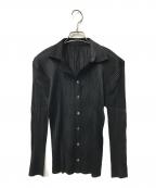 PLEATS PLEASEプリーツプリーズ）の古着「プリーツシャツ」｜ブラック