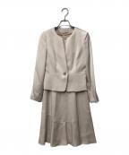 ANAYIアナイ）の古着「ノーカラー ワンピース セットアップ」｜ベージュ