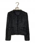 ANAYIアナイ）の古着「ツイードノーカラージャケット」｜ブラック