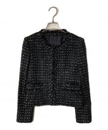 ANAYI（アナイ）の古着「ツイードノーカラージャケット」｜ブラック