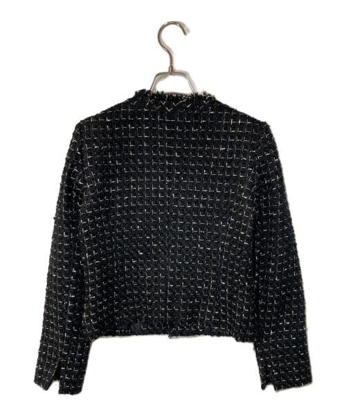 ANAYI（アナイ）ANAYI (アナイ) ツイードノーカラージャケット ブラック サイズ:36の古着・服飾アイテム