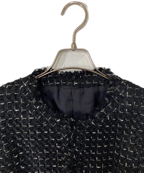 ANAYI（アナイ）ANAYI (アナイ) ツイードノーカラージャケット ブラック サイズ:36の古着・服飾アイテム