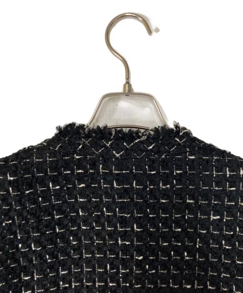 ANAYI（アナイ）ANAYI (アナイ) ツイードノーカラージャケット ブラック サイズ:36の古着・服飾アイテム