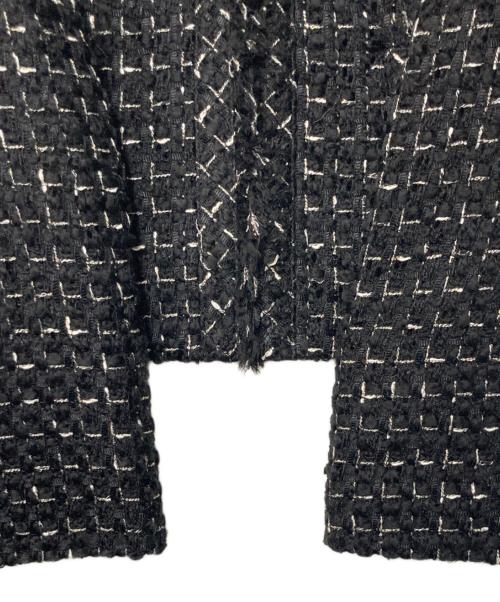 ANAYI（アナイ）ANAYI (アナイ) ツイードノーカラージャケット ブラック サイズ:36の古着・服飾アイテム