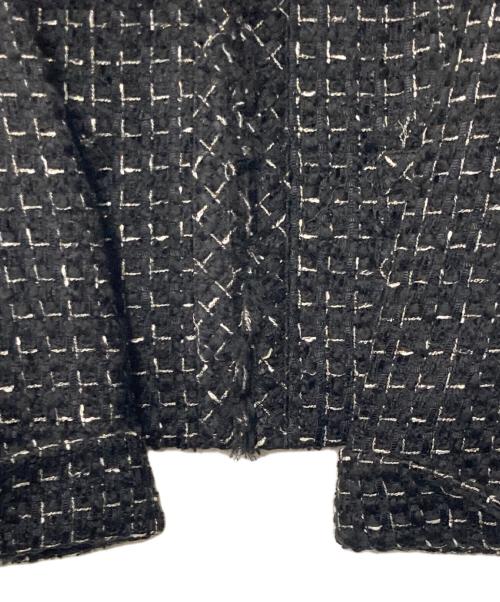 ANAYI（アナイ）ANAYI (アナイ) ツイードノーカラージャケット ブラック サイズ:36の古着・服飾アイテム