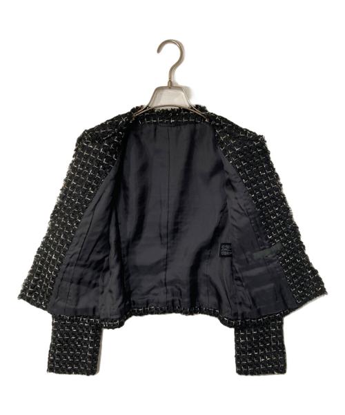 ANAYI（アナイ）ANAYI (アナイ) ツイードノーカラージャケット ブラック サイズ:36の古着・服飾アイテム