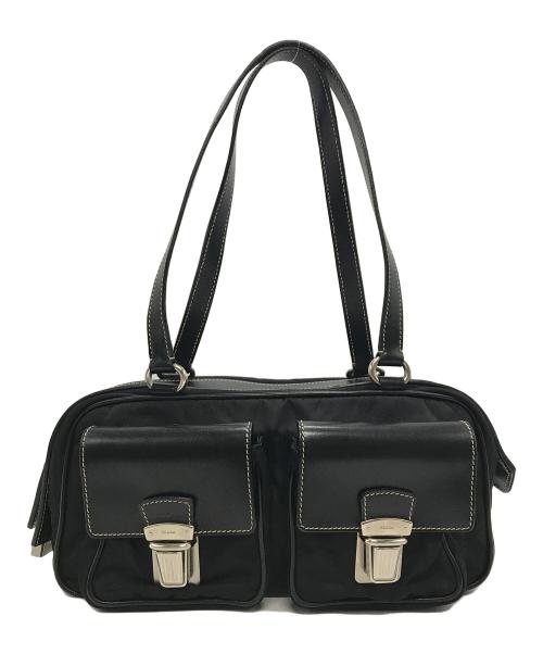 PRADA（プラダ）PRADA (プラダ) ワンショルダー ナイロンハンドバッグ ブラックの古着・服飾アイテム