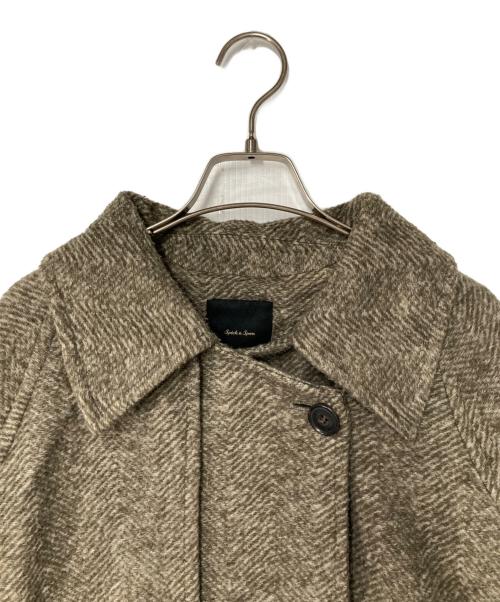 Spick and Span（スピック＆スパン）Spick and Span (スピックアンドスパン) Wスライバーヘリンボーンボリュームコート ブラウン サイズ:38の古着・服飾アイテム