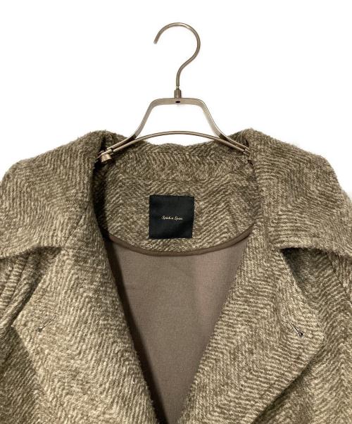 Spick and Span（スピック＆スパン）Spick and Span (スピックアンドスパン) Wスライバーヘリンボーンボリュームコート ブラウン サイズ:38の古着・服飾アイテム