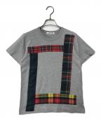 COMME des GARCONSコムデギャルソン）の古着「チェック パッチワーク Tシャツ OB-T023 AD2008」｜グレー