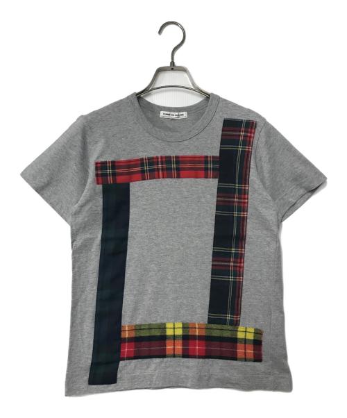 COMME des GARCONS（コムデギャルソン）COMME des GARCONS (コムデギャルソン) チェック パッチワーク Tシャツ OB-T023 AD2008 グレー サイズ:Ｍの古着・服飾アイテム