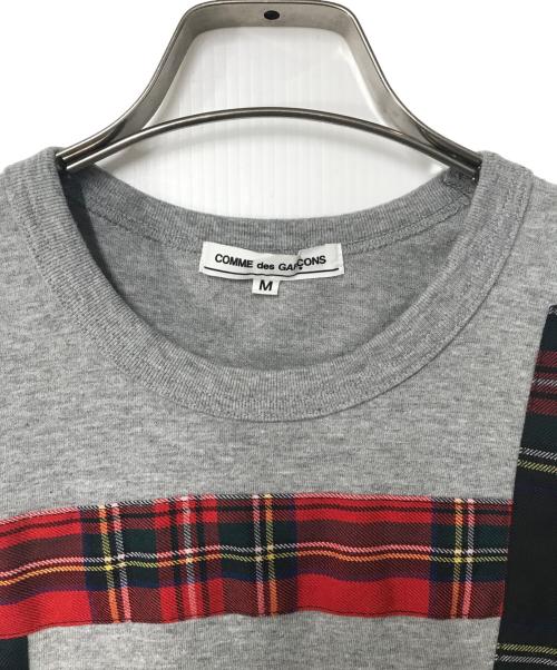 COMME des GARCONS（コムデギャルソン）COMME des GARCONS (コムデギャルソン) チェック パッチワーク Tシャツ OB-T023 AD2008 グレー サイズ:Ｍの古着・服飾アイテム