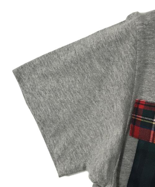 COMME des GARCONS（コムデギャルソン）COMME des GARCONS (コムデギャルソン) チェック パッチワーク Tシャツ OB-T023 AD2008 グレー サイズ:Ｍの古着・服飾アイテム