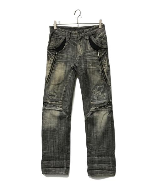 PPFM（ピーピーエフエム）PPFM (ピーピーエフエム) ダメージデニムパンツ 35-09PG12 グレー サイズ:-の古着・服飾アイテム
