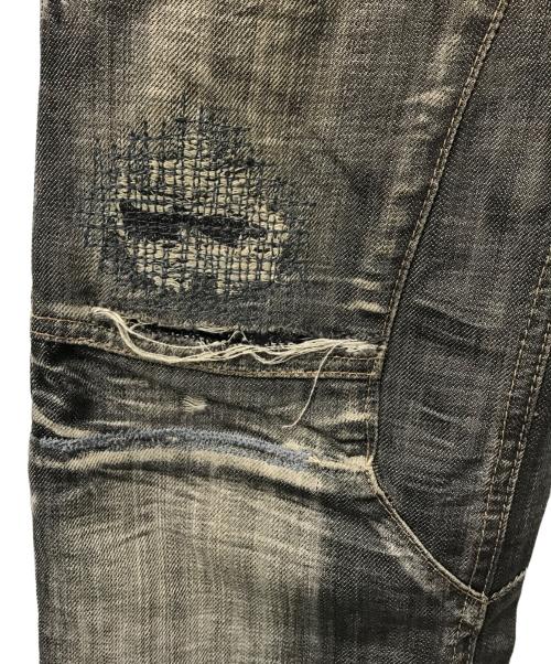 PPFM（ピーピーエフエム）PPFM (ピーピーエフエム) ダメージデニムパンツ 35-09PG12 グレー サイズ:-の古着・服飾アイテム