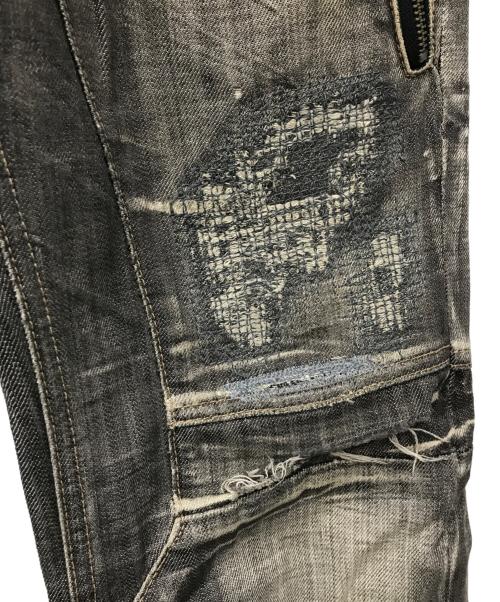 PPFM（ピーピーエフエム）PPFM (ピーピーエフエム) ダメージデニムパンツ 35-09PG12 グレー サイズ:-の古着・服飾アイテム