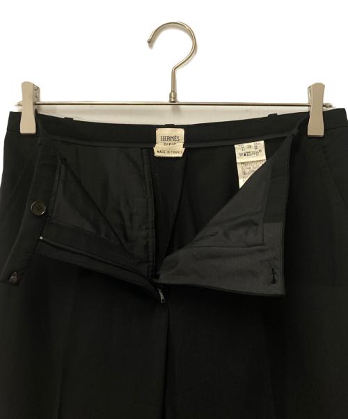 HERMES（エルメス）HERMES (エルメス) センタープレスパンツ ブラック サイズ:38の古着・服飾アイテム