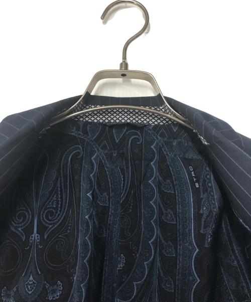 ETRO（エトロ）ETRO (エトロ) 裏地ペイズリーストライプウールテーラードジャケット 141-11901-1069 ネイビー サイズ:46の古着・服飾アイテム