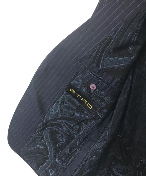 ETRO（エトロ）ETRO (エトロ) 裏地ペイズリーストライプウールテーラードジャケット 141-11901-1069 ネイビー サイズ:46の古着・服飾アイテム