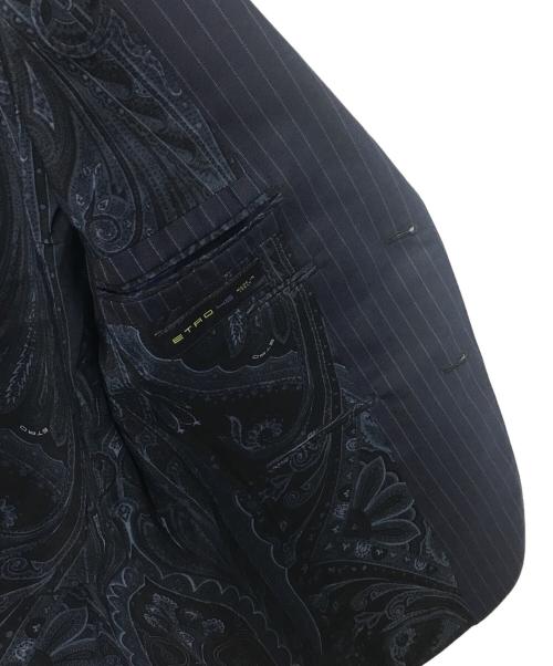 ETRO（エトロ）ETRO (エトロ) 裏地ペイズリーストライプウールテーラードジャケット 141-11901-1069 ネイビー サイズ:46の古着・服飾アイテム