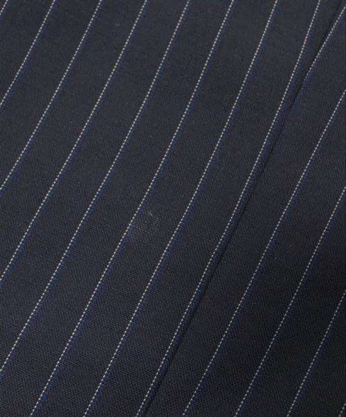 ETRO（エトロ）ETRO (エトロ) 裏地ペイズリーストライプウールテーラードジャケット 141-11901-1069 ネイビー サイズ:46の古着・服飾アイテム