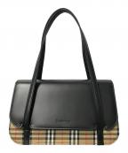 Burberry'sバーバリーズ）の古着「シャドーホース ノバチェック ハンドバッグ」｜ブラック×ベージュ