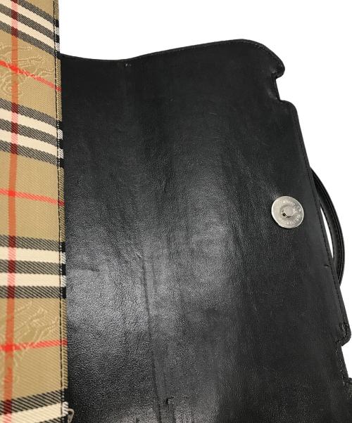 Burberry's（バーバリーズ）Burberry's (バーバリーズ) シャドーホース ノバチェック ハンドバッグ ブラック×ベージュの古着・服飾アイテム