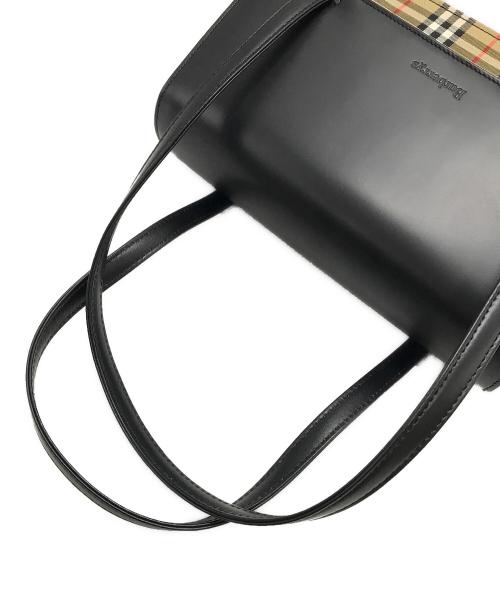 Burberry's（バーバリーズ）Burberry's (バーバリーズ) シャドーホース ノバチェック ハンドバッグ ブラック×ベージュの古着・服飾アイテム