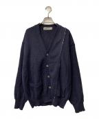 COMME des GARCONS HOMMEコムデギャルソン オム）の古着「ダメージ加工ウールカーディガン HN-040030 AD2000 アーカイブ」｜ネイビー