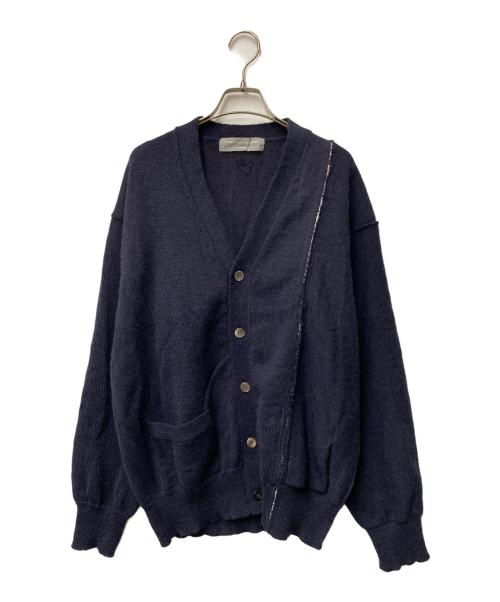 COMME des GARCONS HOMME（コムデギャルソン オム）COMME des GARCONS HOMME (コムデギャルソン オム) ダメージ加工ウールカーディガン HN-040030 AD2000 アーカイブ ネイビー サイズ:不明の古着・服飾アイテム