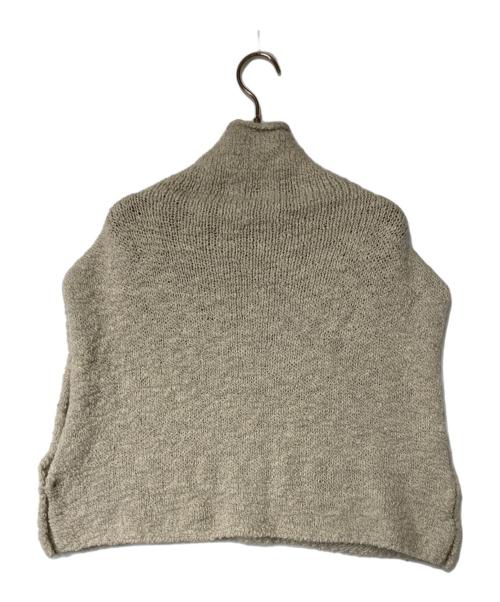 evam eva（エヴァムエヴァ）evam eva (エヴァムエヴァ) アルパカ混タートルネックニットベスト ベージュ サイズ:FREEの古着・服飾アイテム