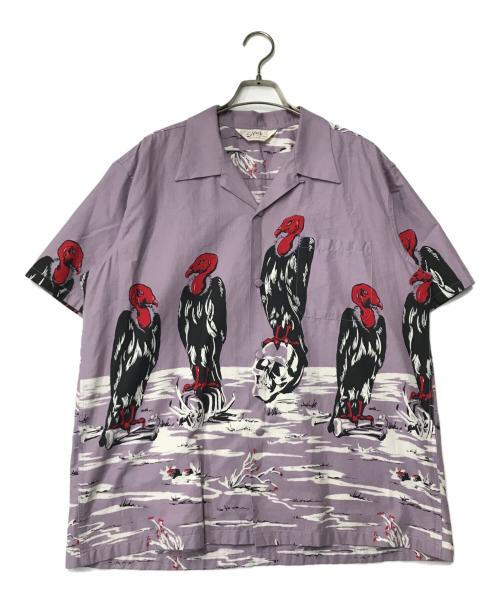 Star OF HOLLYWOOD（スターオブハリウッド）Star OF HOLLYWOOD (スターオブハリウッド) コットンタイプライターオープンシャツ SH39311 パープル サイズ:Lの古着・服飾アイテム