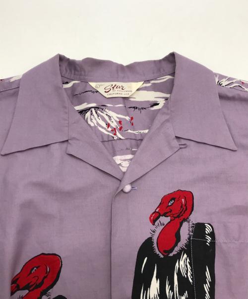 Star OF HOLLYWOOD（スターオブハリウッド）Star OF HOLLYWOOD (スターオブハリウッド) コットンタイプライターオープンシャツ SH39311 パープル サイズ:Lの古着・服飾アイテム