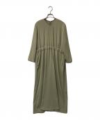 NO CONTROL AIRノーコントロールエアー）の古着「強撚ポリエステル経二重織 ウエストマークワンピース NC065OP」｜カーキ