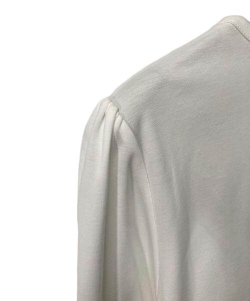 BORDERS at BALCONY（ボーダーズアットバルコニー）BORDERS at BALCONY (ボーダーズアットバルコニー) PEPLUM LONG SLEEVE TEE/ペプラムロングスリーブ ホワイト×ブラック サイズ:38の古着・服飾アイテム