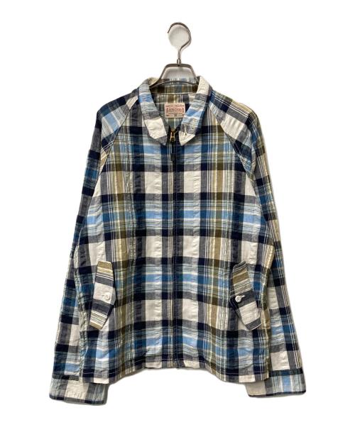 BONCOURA（ボンクラ）BONCOURA (ボンクラ) チェックリネンコットンスイングトップ ブルー×ホワイト サイズ:38の古着・服飾アイテム