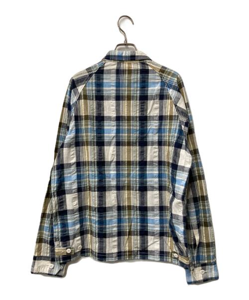 BONCOURA（ボンクラ）BONCOURA (ボンクラ) チェックリネンコットンスイングトップ ブルー×ホワイト サイズ:38の古着・服飾アイテム