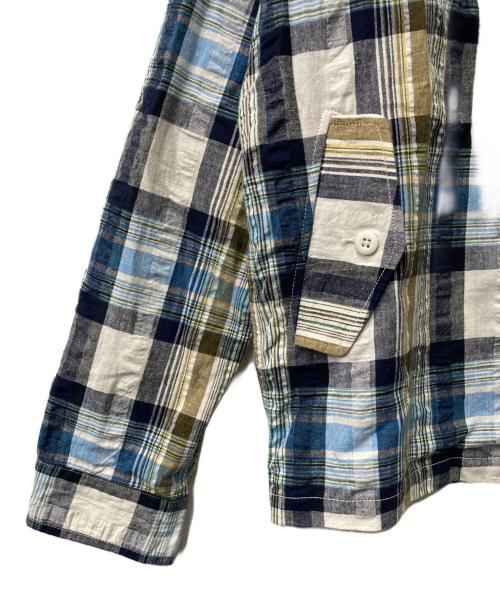 BONCOURA（ボンクラ）BONCOURA (ボンクラ) チェックリネンコットンスイングトップ ブルー×ホワイト サイズ:38の古着・服飾アイテム