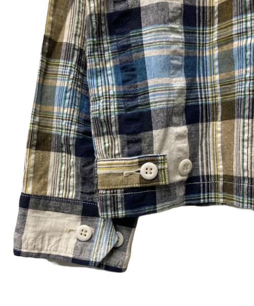 BONCOURA（ボンクラ）BONCOURA (ボンクラ) チェックリネンコットンスイングトップ ブルー×ホワイト サイズ:38の古着・服飾アイテム