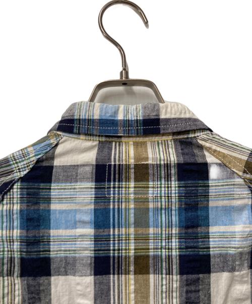 BONCOURA（ボンクラ）BONCOURA (ボンクラ) チェックリネンコットンスイングトップ ブルー×ホワイト サイズ:38の古着・服飾アイテム