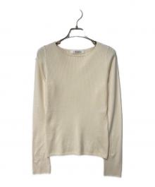LOUNIE（ルーニー）の古着「ボートネックリブニットプルオーバー」｜ベージュ