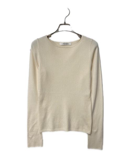 LOUNIE（ルーニー）LOUNIE (ルーニー) ボートネックリブニットプルオーバー ベージュ サイズ:Fの古着・服飾アイテム