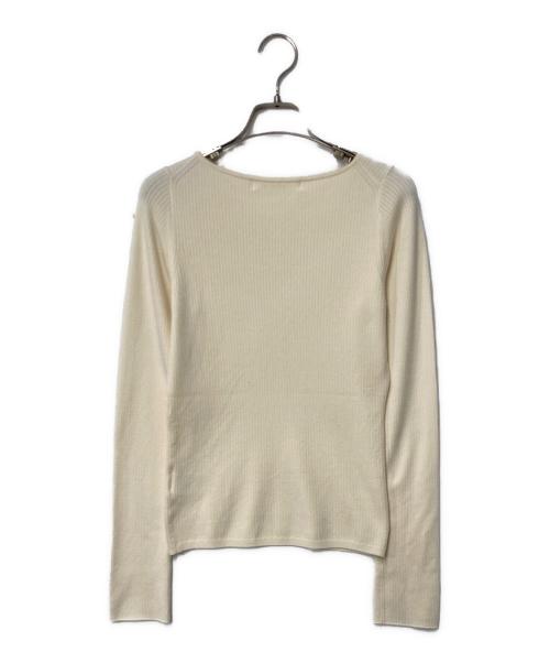 LOUNIE（ルーニー）LOUNIE (ルーニー) ボートネックリブニットプルオーバー ベージュ サイズ:Fの古着・服飾アイテム