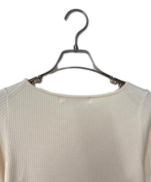 LOUNIE（ルーニー）LOUNIE (ルーニー) ボートネックリブニットプルオーバー ベージュ サイズ:Fの古着・服飾アイテム