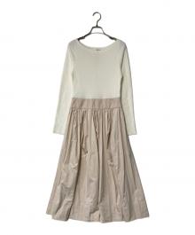 LOUNIE（ルーニー）の古着「ニット切替ワンピース」｜アイボリー