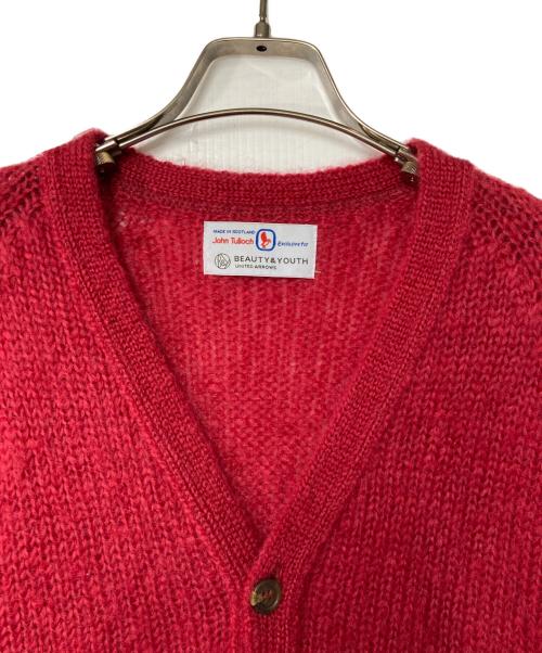 BEAUTY&YOUTH（ビューティーアンドユース）BEAUTY&YOUTH (ビューティーアンドユース) JOHN TULLOCH (ジョンタロック) モヘヤ Vネックカーディガン レッド サイズ:-の古着・服飾アイテム