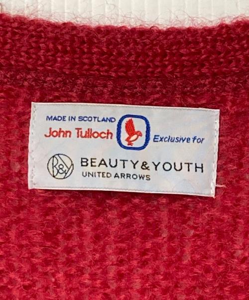 BEAUTY&YOUTH（ビューティーアンドユース）BEAUTY&YOUTH (ビューティーアンドユース) JOHN TULLOCH (ジョンタロック) モヘヤ Vネックカーディガン レッド サイズ:-の古着・服飾アイテム