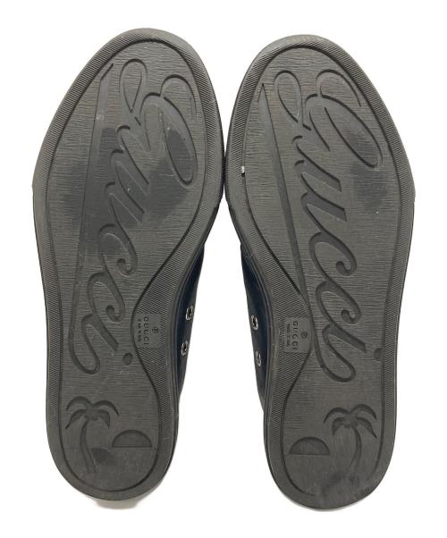 GUCCI（グッチ）GUCCI (グッチ) ロゴプレート レザーローカットスニーカー ブラック サイズ:SIZE 35 1/2（22.5ｃｍ）の古着・服飾アイテム